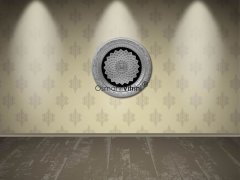 56 Cm Gümüş Renk Az Taşlı Papatya Esmaul Husna Yazılı Tablo Çerçeve