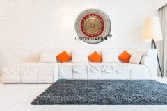 56 Cm Beyaz Sarı Renk Tam Taşlı Papatya Ayetel Kürsi Yazılı Tablo Çerçeve