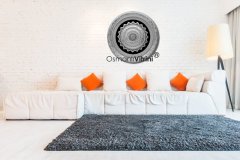 56 Cm Gümüş Renk Tam Taşlı Amena Resulu Yazılı Tablo Çerçeve