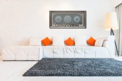 58 Cm X 118 Cm Gümüş Renk Papatya Amena Resulu & Ayetel Kursi & Esmaul Husna Yazılı Tablo Çerçeve