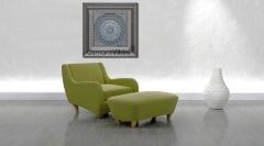 67 Cm x 67 Cm Beyaz Gümüş Renk Papatya Ayetel Kursi Yazılı Tablo Çerçeve