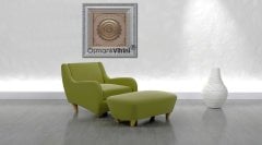 67 Cm x 67 Cm Beyaz Sarı Renk Papatya Amena Resulü Yazılı Tablo Çerçeve