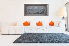 72 Cm X 148 Cm Gümüş Renk Papatya Amena Resulu & Ayetel Kursi & Esmaul Husna Yazılı Tablo Çerçeve