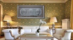 72 Cm X 148 Cm Gümüş Renk Papatya Amena Resulu & Ayetel Kursi & Esmaul Husna Yazılı Tablo Çerçeve