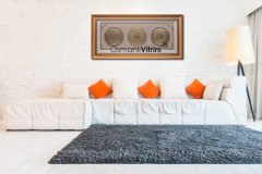 72 Cm X 148 Cm Sarı Renk Papatya Amena Resulu & Ayetel Kursi & Esmaul Husna Yazılı Tablo Çerçeve