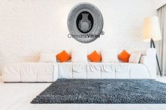 52 Cm x 60 Cm Beyaz Gümüş Renk Lale Ayetel Kursi Yazılı Tablo Çerçeve