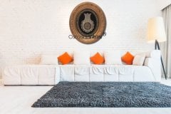 52 Cm x 60 Cm Sarı Renk Lale Ayetel Kursi Yazılı Tablo Çerçeve