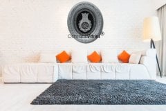 52 Cm x 60 Cm Gümüş Renk Lale İsmi Nebi & İsmi Celil Yazılı Tablo Çerçeve