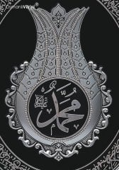 52 Cm x 60 Cm Gümüş Renk Lale İsmi Nebi Yazılı Tablo Çerçeve