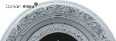 52 cm x 60 cm Beyaz Gümüş Renk Kelimei Tevhid Yazılı Tablo Çerçeve