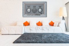 61 Cm x 97 Cm Gümüş Renk İsmi Nebi & Esmaul Husna & İsmi celil Tablo Çerçeve