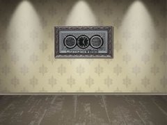 45 cm x 84 cm Gümüş Renk Saatli Nazar Duası & Bereket Duası Yazılı Tablo Çerçeve