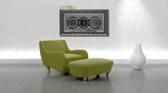 45 cm x 84 cm Gümüş Renk Saatli Nazar Duası & Bereket Duası Yazılı Tablo Çerçeve