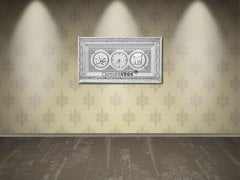 45 cm x 84 cm Beyaz Gümüş Renk Saatli İsmi Celil & İsmi Nebi Yazılı Tablo Çerçeve
