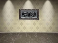 45 cm x 84 cm Gümüş Renk Saatli İsmi Celil & İsmi Nebi Yazılı Tablo Çerçeve