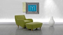 45 cm x 52 cm Gümüş Renk Kayı Boyu Bayrağı Tablo Çerçeve