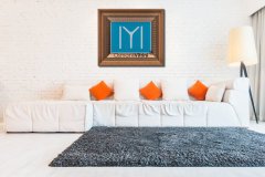 45 cm x 52 cm Sarı Renk Kayı Boyu Bayrağı Tablo Çerçeve