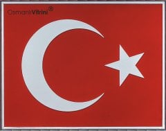 45 cm x 52 cm Gümüş Renk Türk Bayrağı Tablo Çerçeve