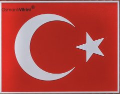45 cm x 52 cm Sarı Renk Türk Bayrağı Tablo Çerçeve