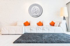 33 cm Beyaz Gümüş Tabak Taşlı İsmi Celil & İsmi Nebi Yazılı Tablo Çerçeve