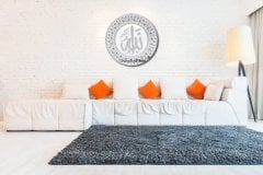33 cm Beyaz Gümüş Tabak Taşlı İsmi Celil Yazılı Tablo Çerçeve