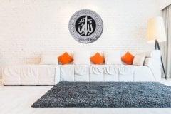 33 cm Gümüş Tabak Taşlı İsmi Celil Yazılı Tablo Çerçeve