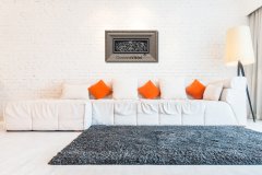 48 cm x 76 cm Gümüş Renk Taşlı Kelimei Tevhid Yazılı Tablo Çerçeve