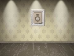 50 cm x 60 cm Beyaz Sarı Renk Ayetel Kursi Lalegül Tablo Çerçeve