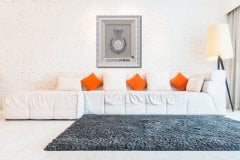 50 cm x 60 cm Beyaz Gümüş Renk Bereket Duası Lalegül Tablo Çerçeve