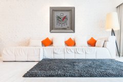 60 cm x 65 cm Gümüş Renk Osmanlı Tuğrası Arması Tablo Çerçeve