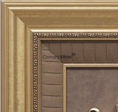 60 cm x 65 cm Sarı Renk Osmanlı Tuğrası Arması Tablo Çerçeve