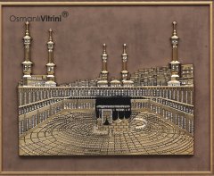 60 cm x 70 cm Altın Renk Kabartmalı Kabe Tablo Çerçeve