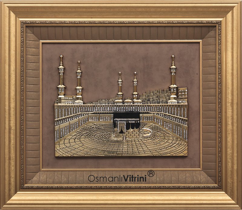 60 cm x 70 cm Altın Renk Kabartmalı Kabe Tablo Çerçeve