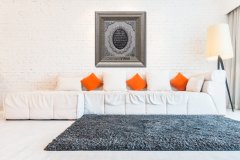 61 cm x 71 cm Gümüş Renk Ayetel Kürsi Duası Tablo Çerçeve