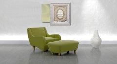 61 cm x 71 cm Beyaz Sarı Renk Nazar Duası Tablo Çerçeve