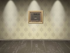 66cm x 76cm Sarı Renk Tam Taşlı Esmaul Husna Kabe Tablo Çerçeve