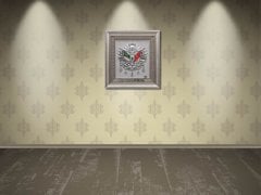70 cm x 75 cm Gümüş Renk Osmanlı Tuğrası Arması Tablo Çerçeve
