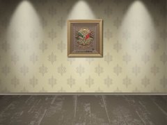 70 cm x 75 cm Altın Renk Osmanlı Tuğrası Arması Tablo Çerçeve