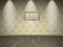 70 cm x 120 cm Beyaz Sarı Renk Az Taşlı Ayet Kursi & Esmaul Husna & Nazar Duası Yazılı Tablo Çerçeve