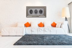 71 cm x 128 cm Gümüş Renk Ayetel Kürsi & Esmaul Husna & Nazar Dua Tablo Çerçeve