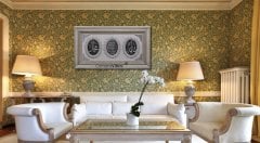 71 cm x 128 cm Gümüş Renk Ayetel Kürsi & İsmi Nebi & İsmi Celil Tablo Çerçeve