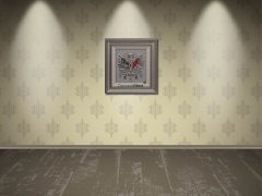 75 cm x 80 cm Gümüş Renk Taşlı Osmanlı Tuğrası Arma Tablo Çerçeve