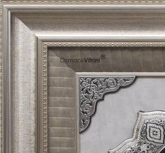 86 cm x 155 cm Gümüş Renk Taşlı Kabe Tablo Çerçeve