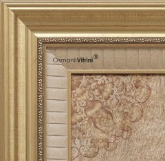 71 cm x 94 cm Sarı Renk Ceylan Desenli İsmi Celil Yazılı Tablo Çerçeve