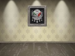 100 cm x 115 cm Gümüş Dev Arma Tablo Çerçeve