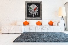 100 cm x 115 cm Gümüş Dev Arma Tablo Çerçeve