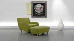100 cm x 115 cm Gümüş Dev Arma Tablo Çerçeve