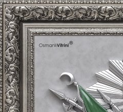 100 cm x 115 cm Gümüş Dev Arma Tablo Çerçeve