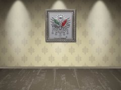 100 cm x 115 cm Gümüş Dev Arma Tablo Çerçeve