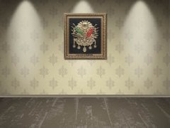 100 cm x 115 cm Sarı Dev Arma Tablo Çerçeve